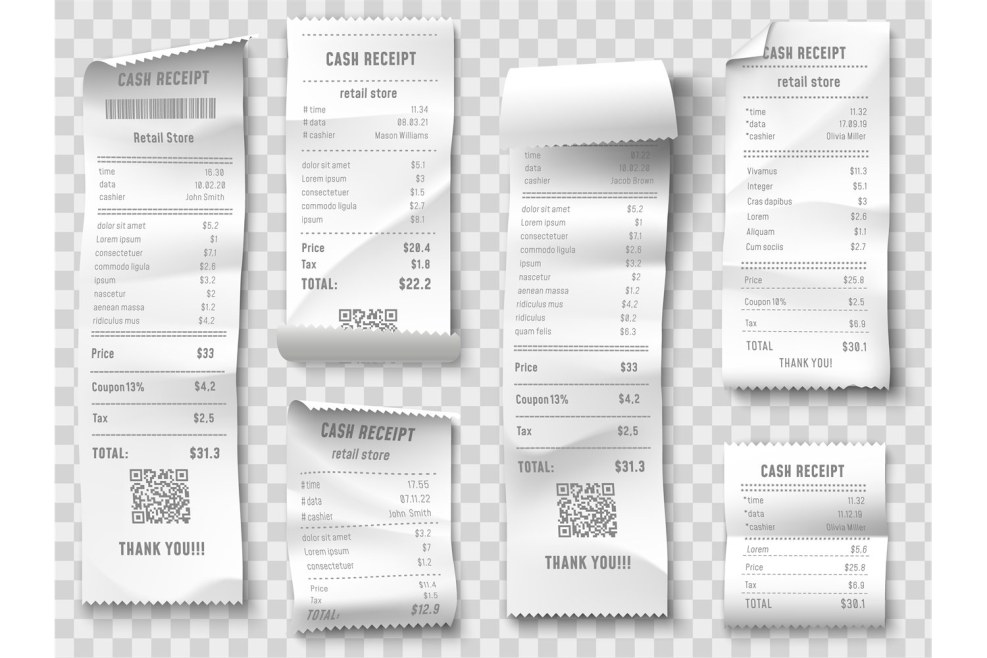 Cash receipt for services
