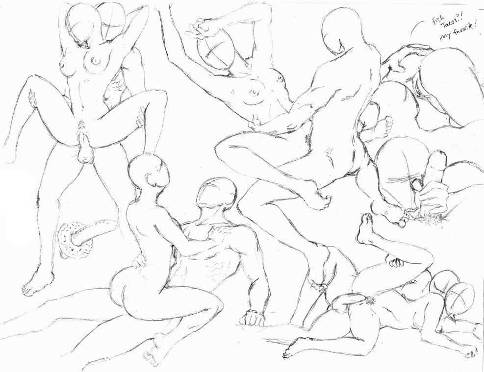 Erotic female pose for drawing