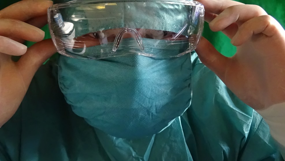 Hentai nurse in gloves