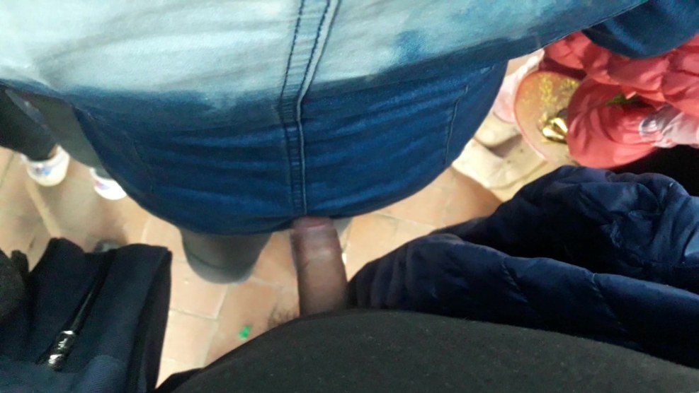 Cum on pants on the bus