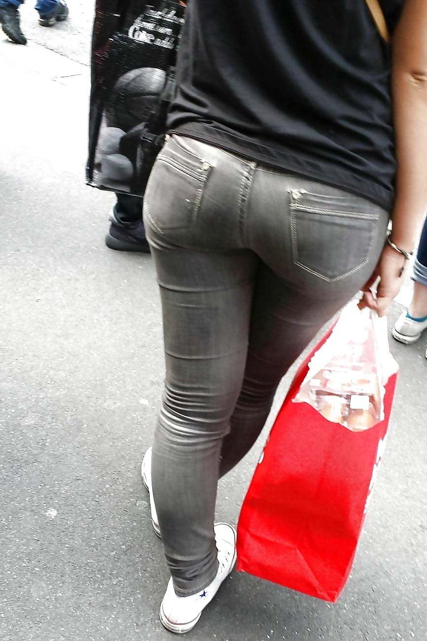 Women's butt in jeans on the street