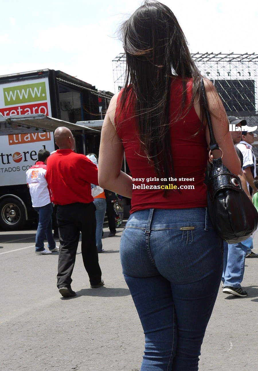 School butt in tight jeans