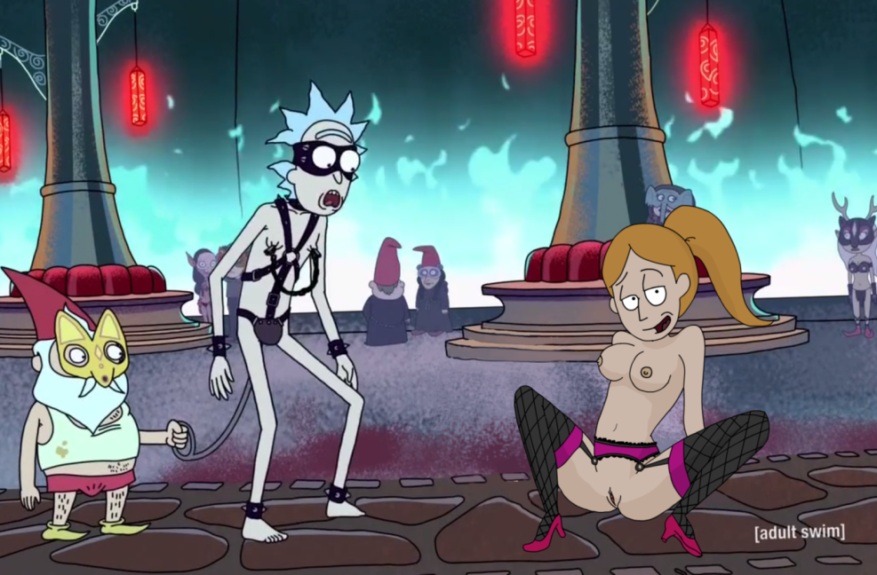 Rick and Morty in bdsm suit