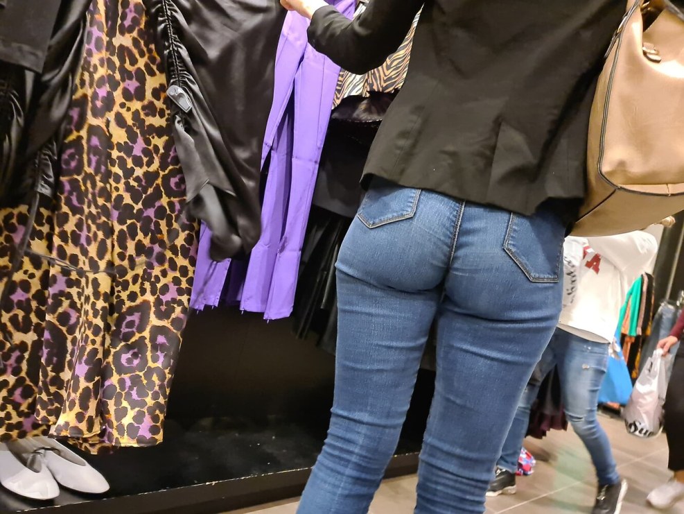 Mature in jeans street