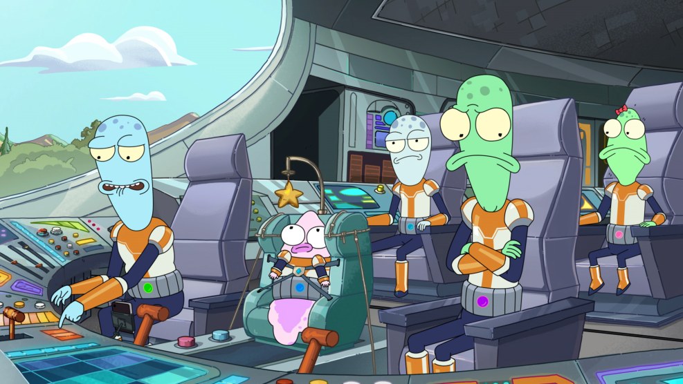 Cartoon about the rainbow and sofa