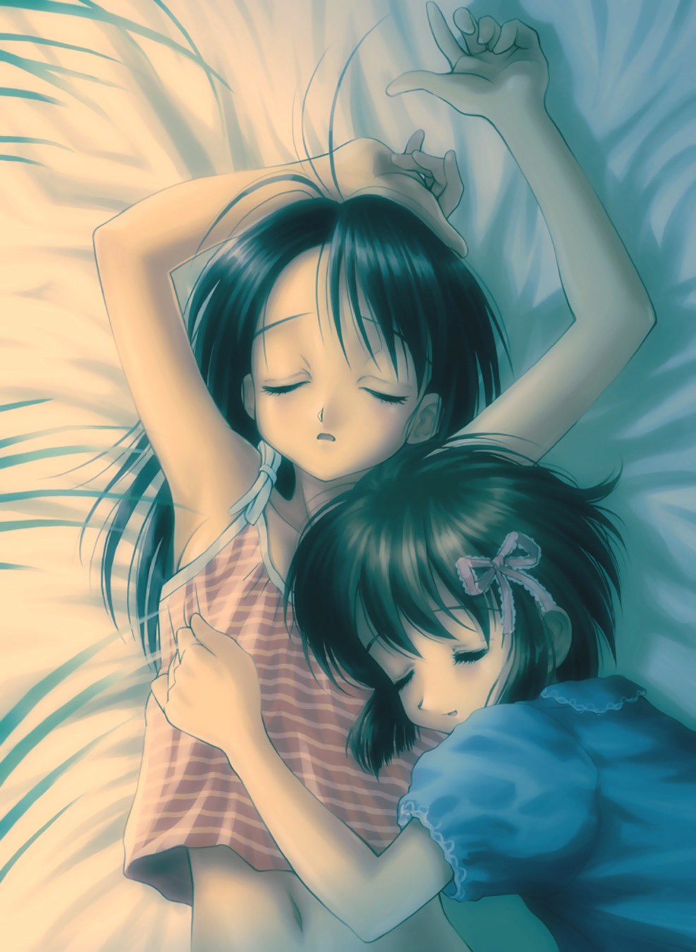 Anime girl with daughter