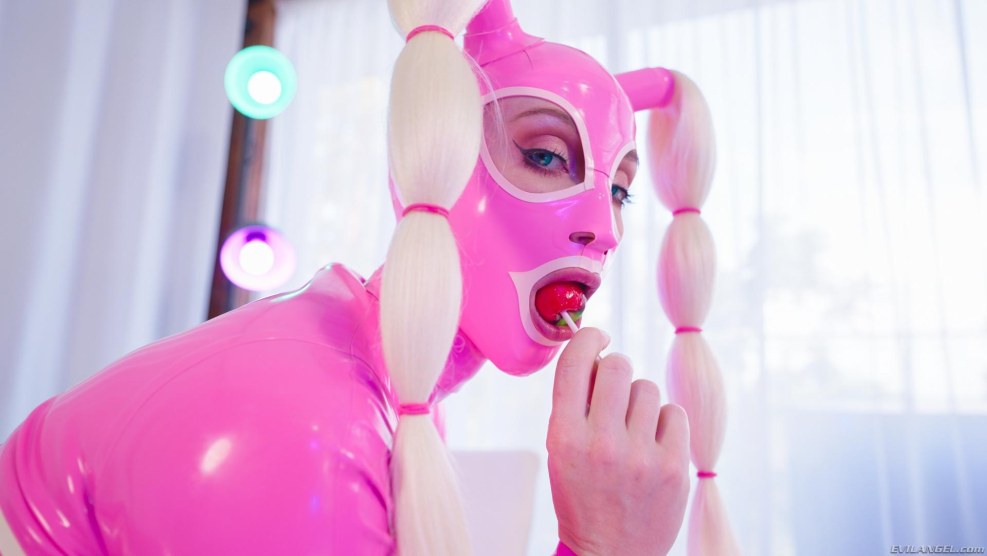 Pornstar with bright makeup