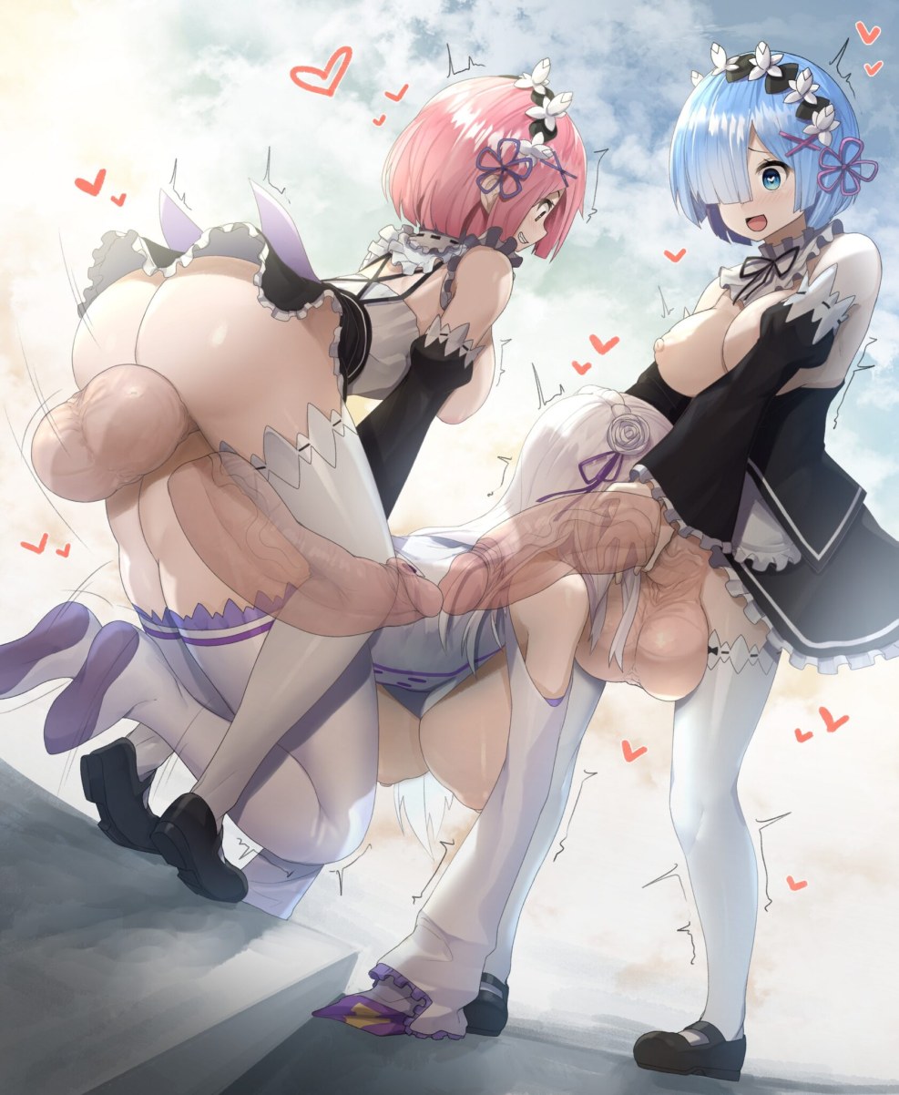 Re zero Hentai Emilia Ram and Ram