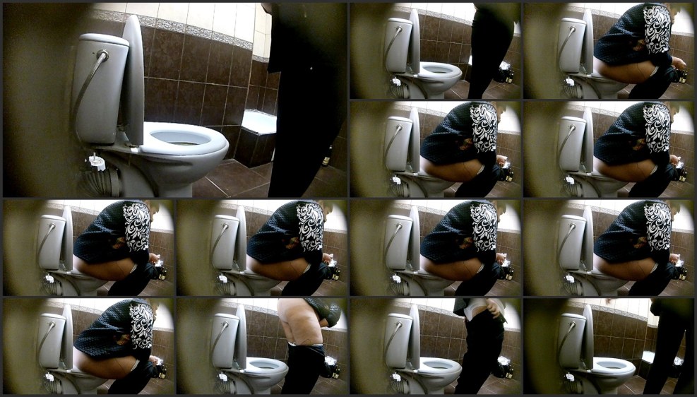 Naked girls in a public toilet