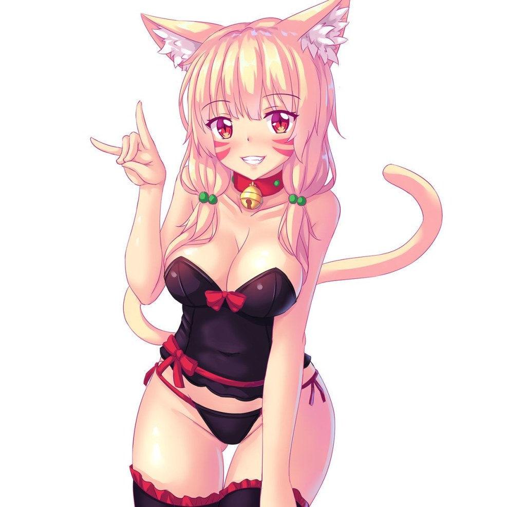 Cat keyhole Bra anime pant