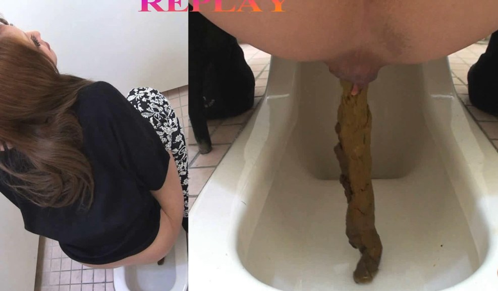 Long Hair is Smoking and Pooping. Woman Santa Christmas Poop