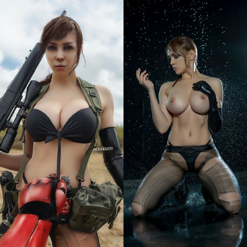 Octokuro in a cow costume naked