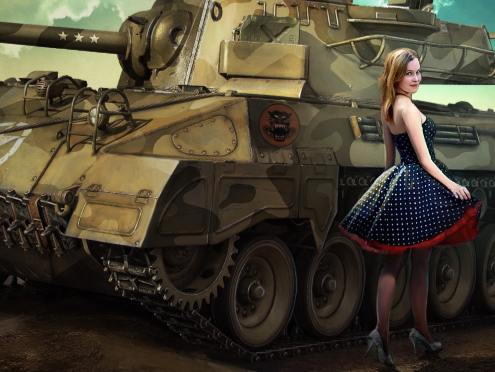 T49 World of Tanks with a girl