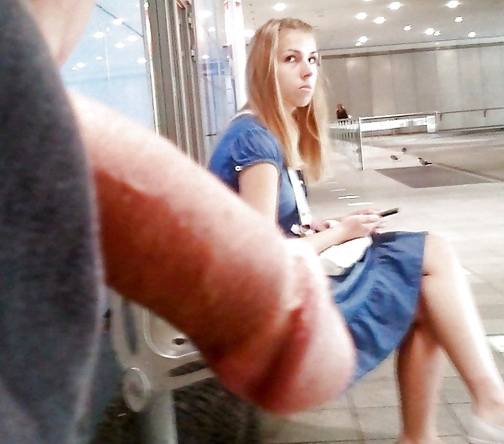 The girl saw an exhibitionist