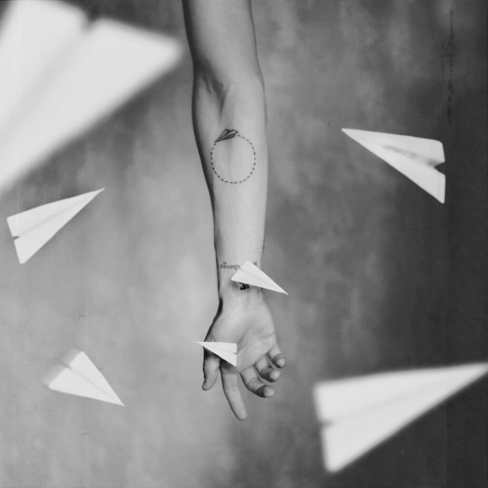 Paper aircraft photo shoot