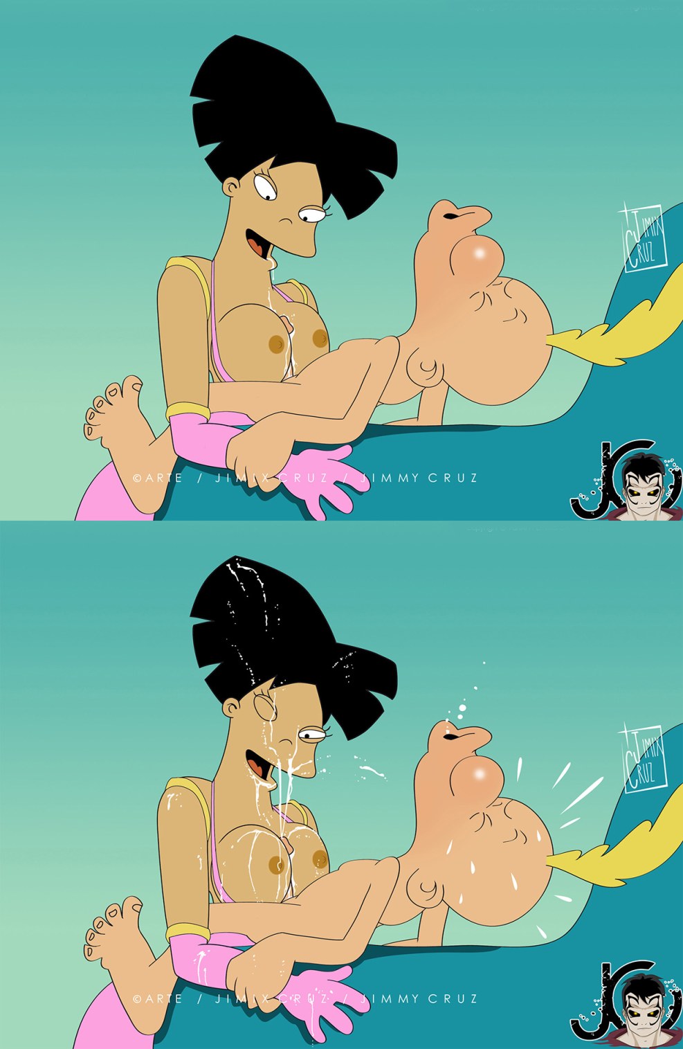Naked Amy and Lila from Futurama