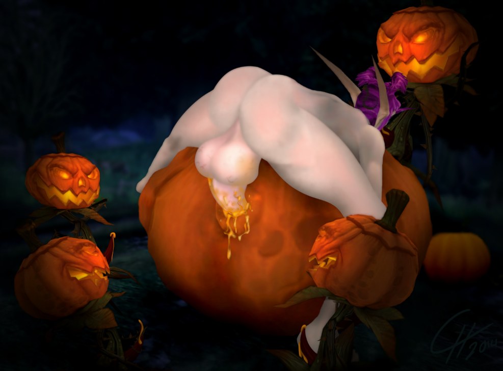 Halloween hentai with pumpkin