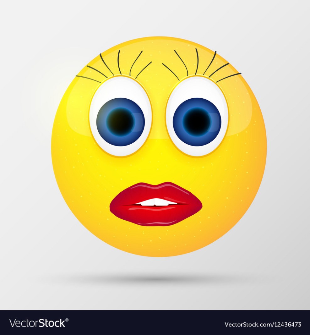 Smiley from a girl with an open mouth