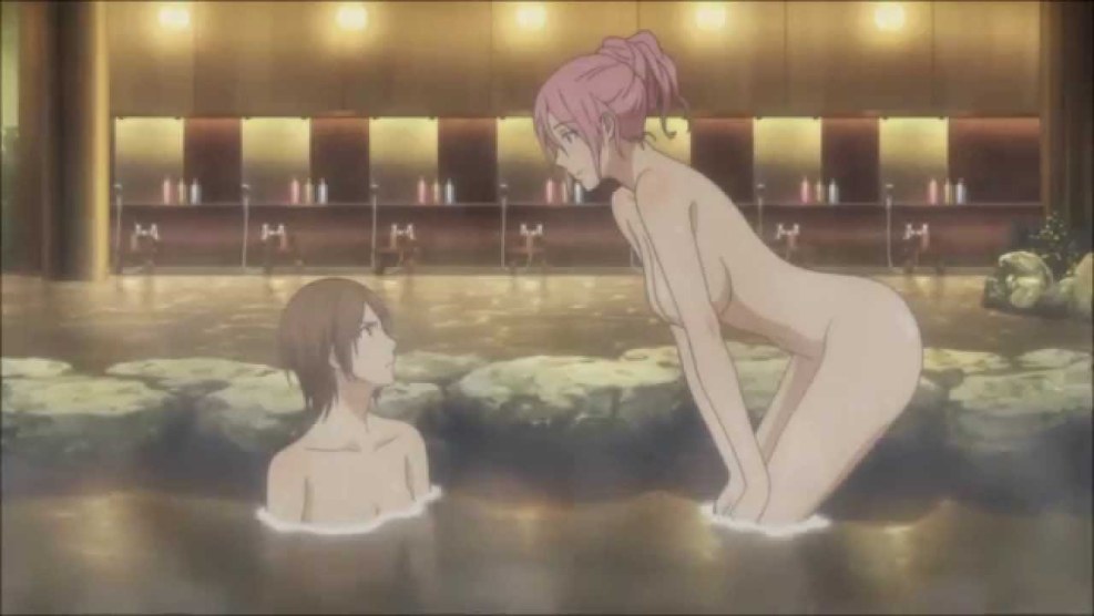 Momoi and Rico on hot springs