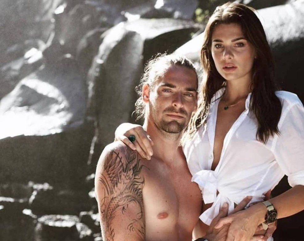 Camille Lacur in the pool