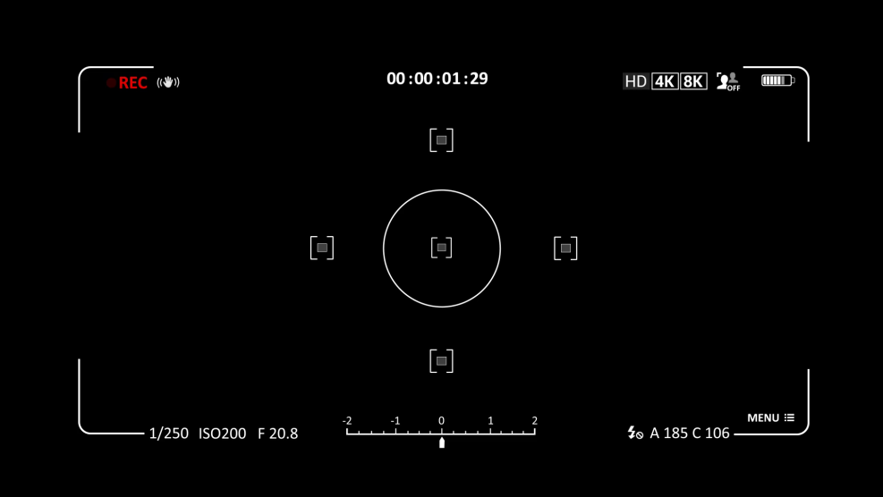 The frame of the viewfinder