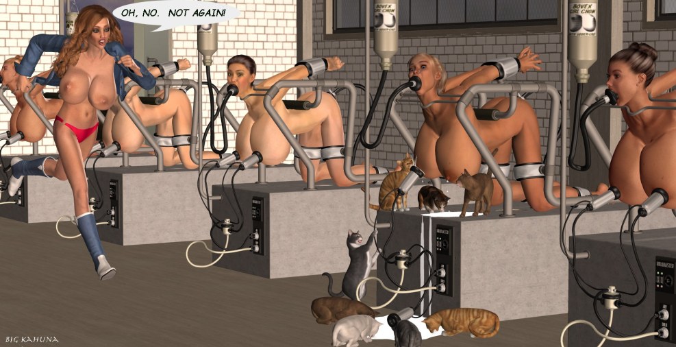 3D BDSM MILKING MACHINE Woman Farm