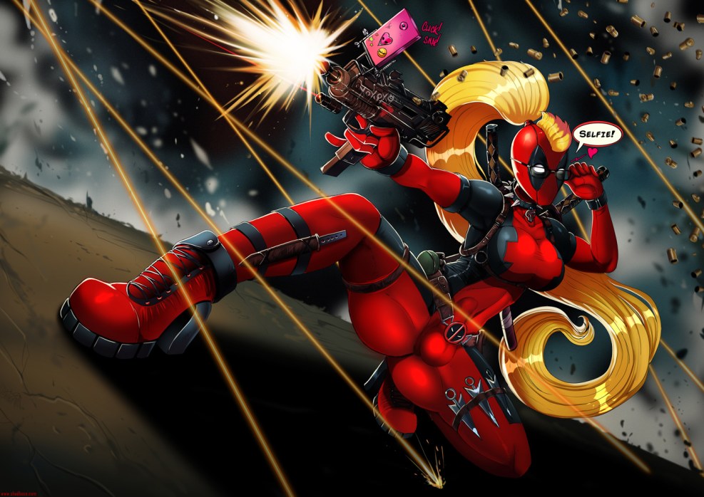 Lady Deadpool and man Spider Hentai
