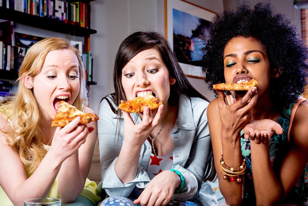 Man and a lot of food