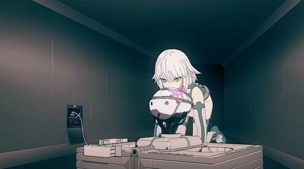 Young blonde with a crustacean