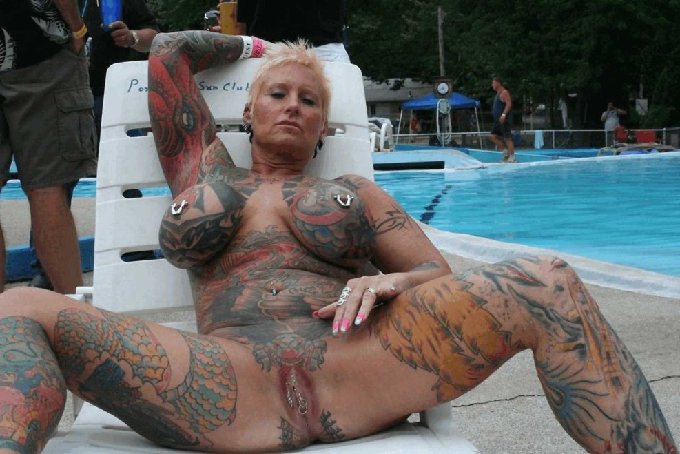 Naked mature women in tattoos