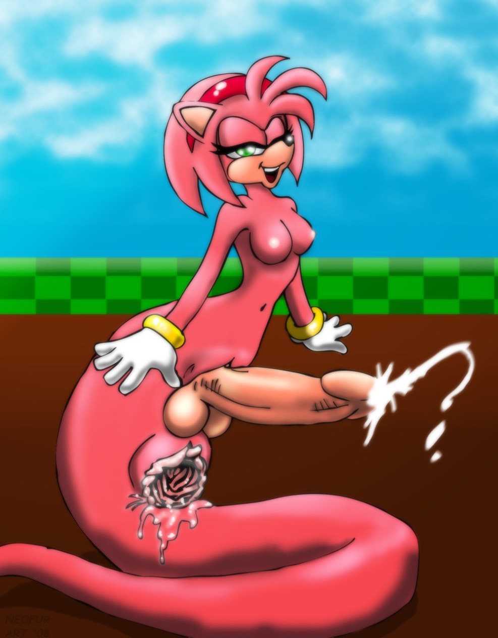 Hentai Amy Rose and Sonic Futanari