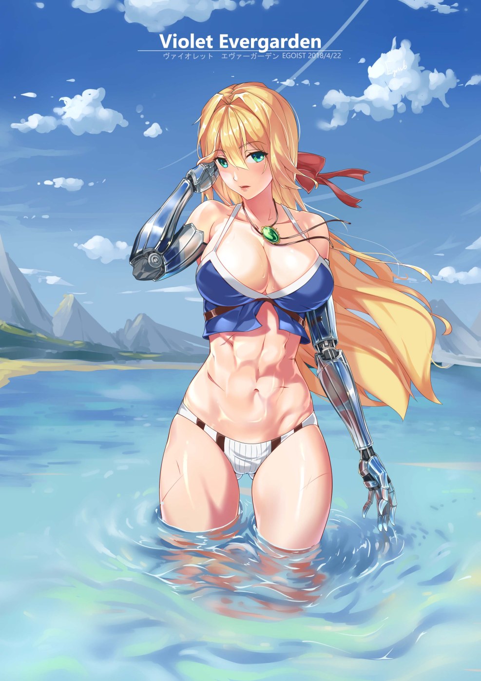 Violet Evergarden in a swimsuit