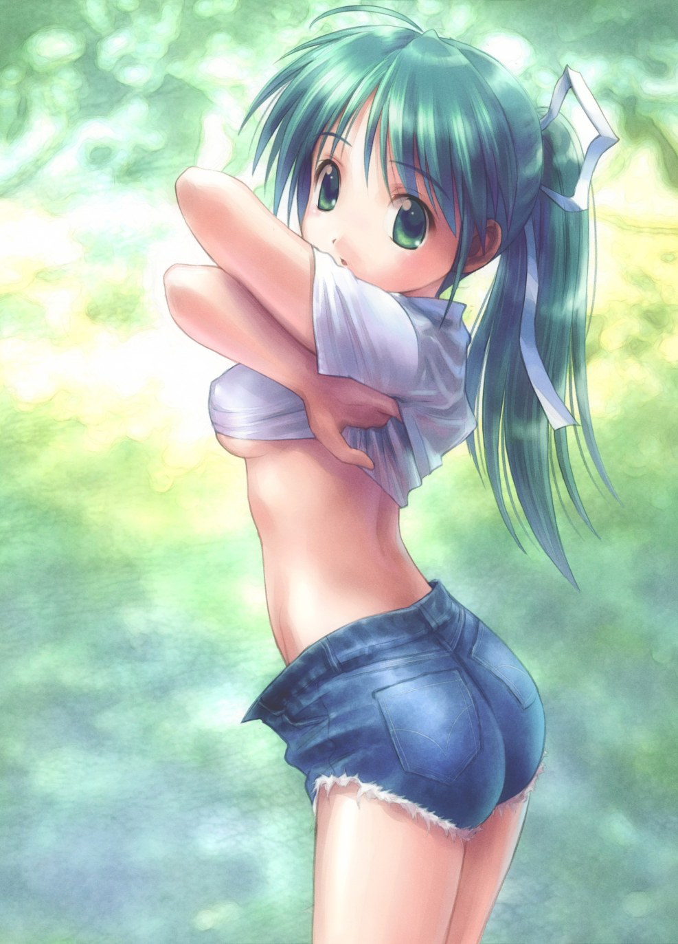 Anime girl in short shorts