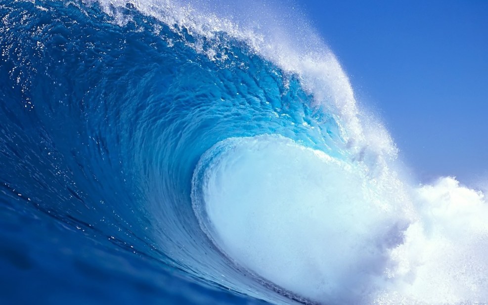 The picture is a blue wave