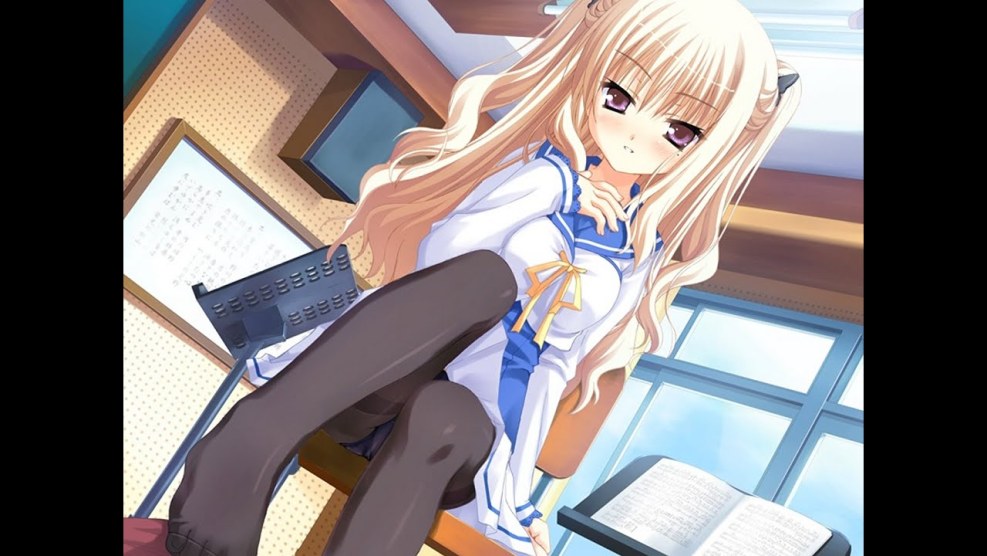 Anime schoolgirls in tights