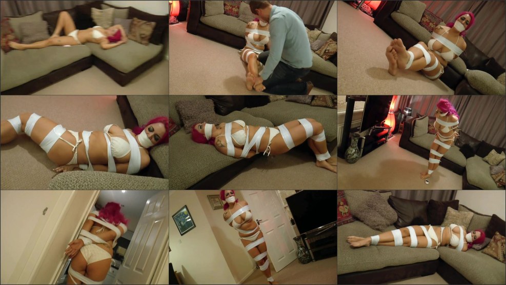 Clingfilm mummified bondage Maid .. Punished by Cocoon Fetish 4k Trailer