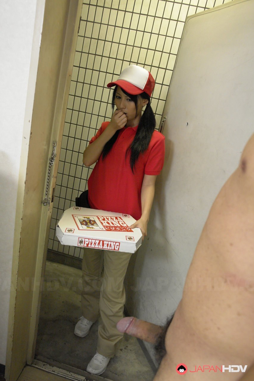 Lesbian with pizza