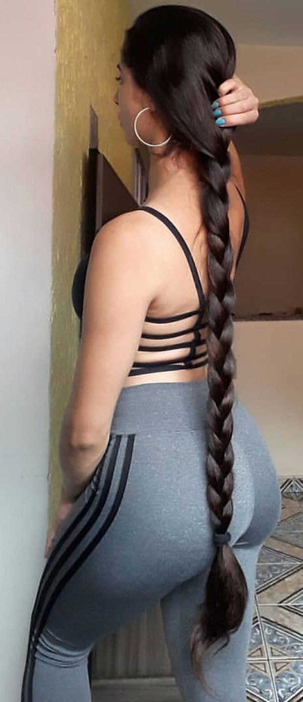 Girls with long braids