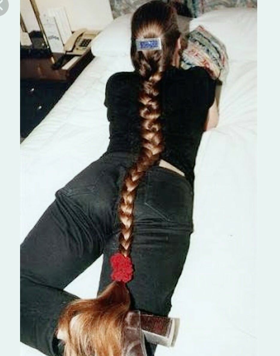 Naked blonde with long hair