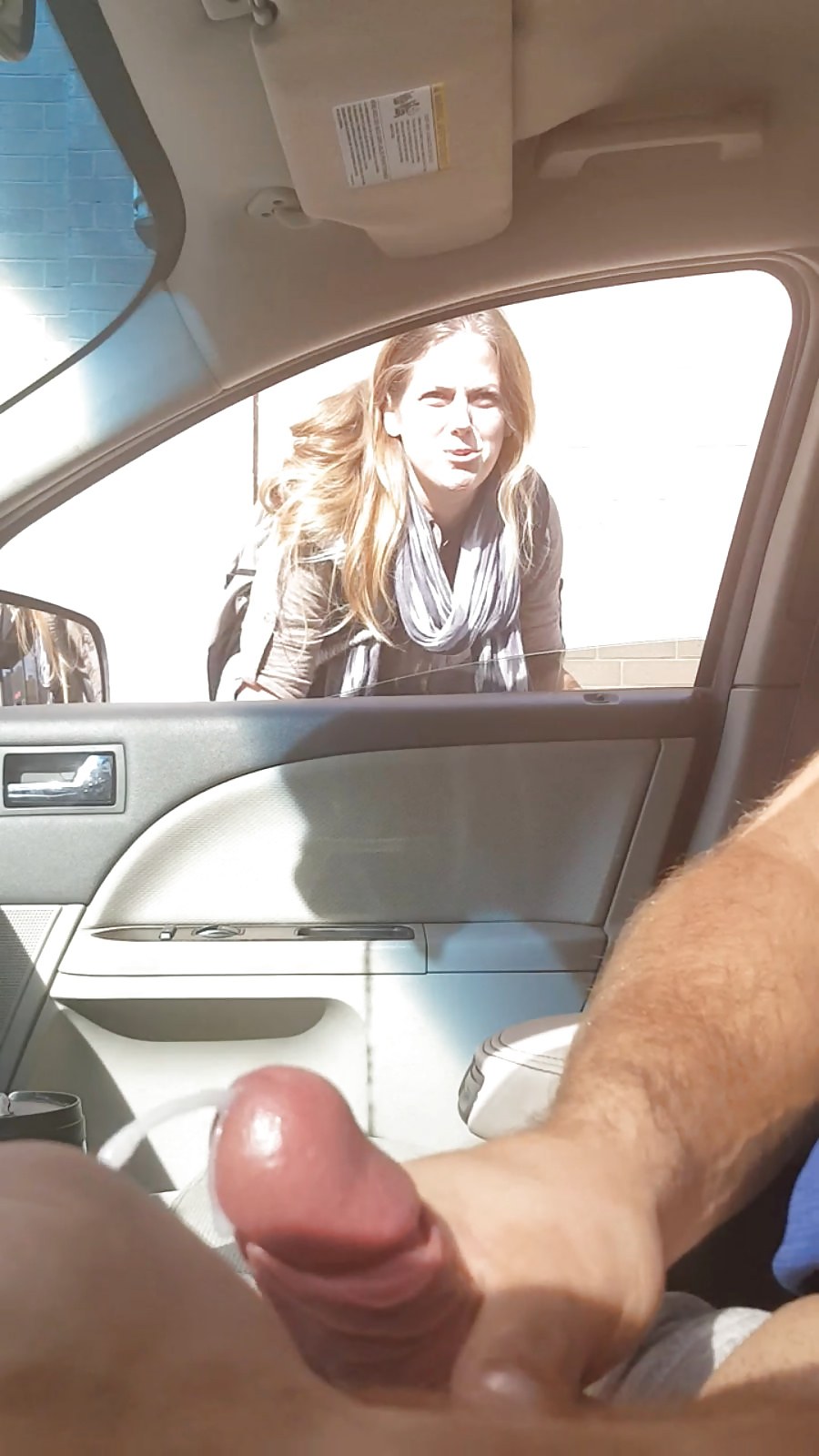 Helped Flashing Cock in Car Dick Flash GIF