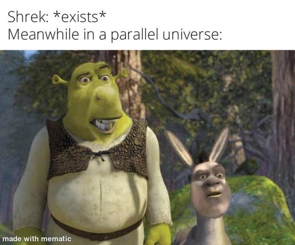 Shrek is calmer alone
