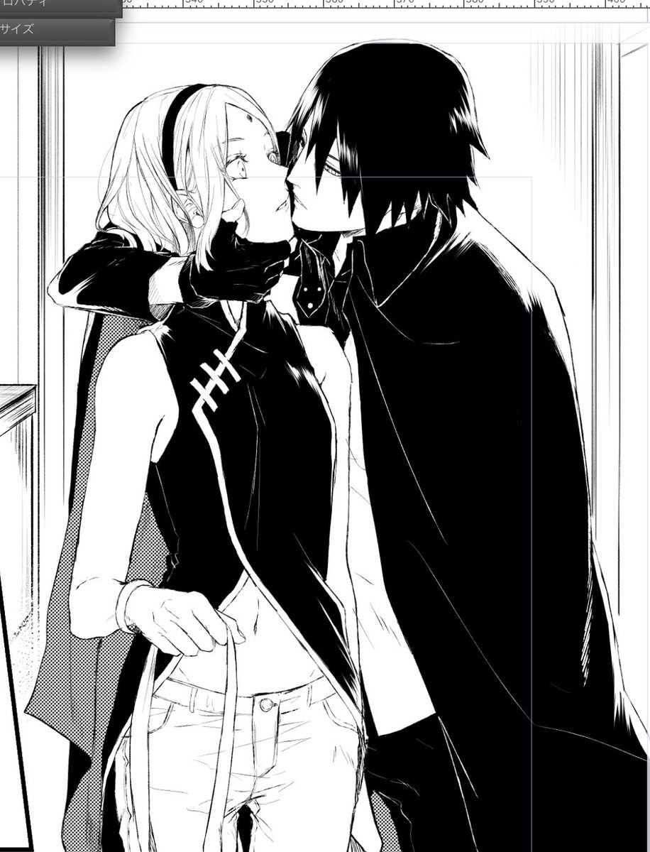 Sakura Haruno at a wedding with Sasuke