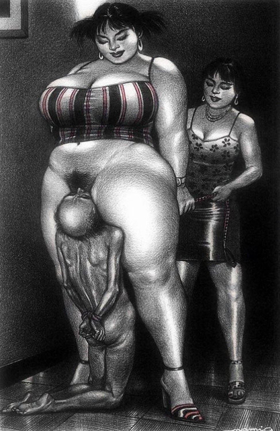 SSBBW pornstars in a brothel