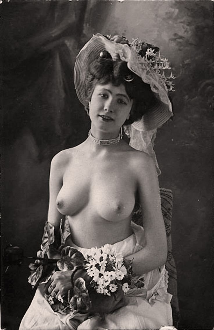 Naked women in old dresses