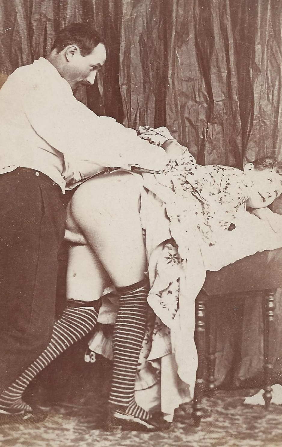 Girls in stockings without panties