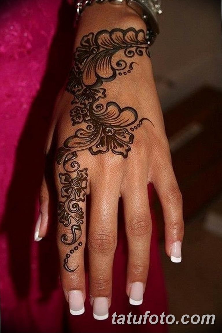 Tattoo on the whole hand of female