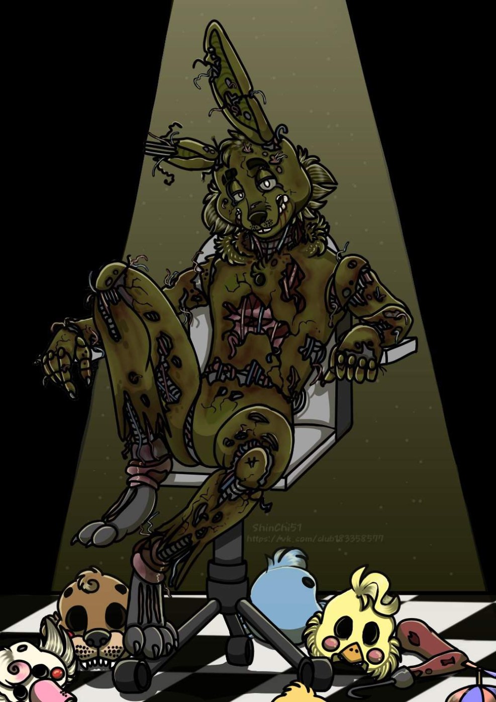 Animatronics Ennard and guard