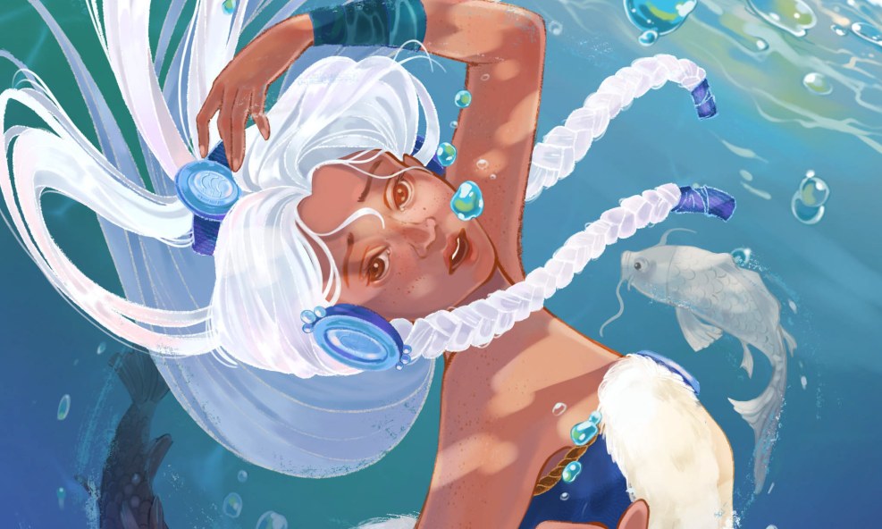 Shen Yue with long hair