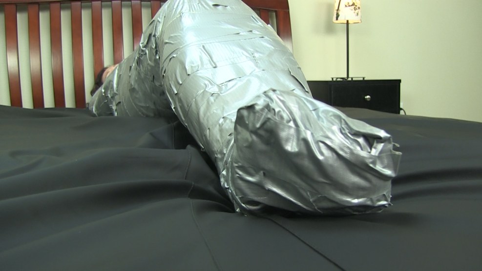 Plastic Wrap Mummification Girls BDSM