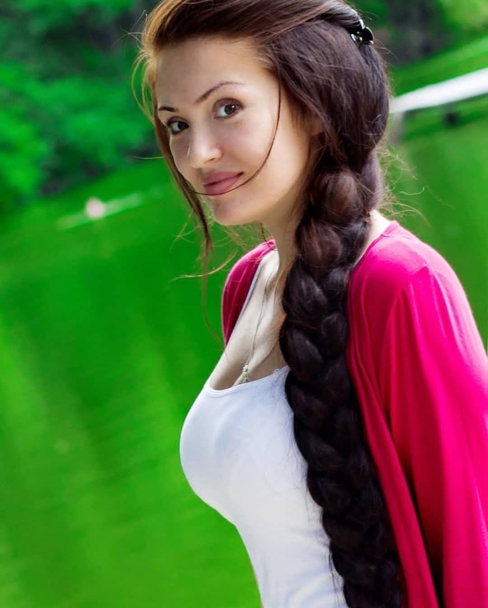 Naked girls with long braids